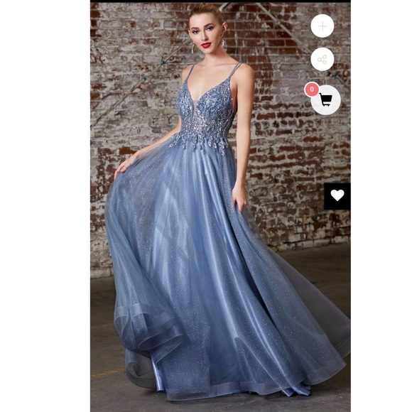 Cinderella Divine's Enchanting Dusty Blue Gown: Embrace Grace and Elegance